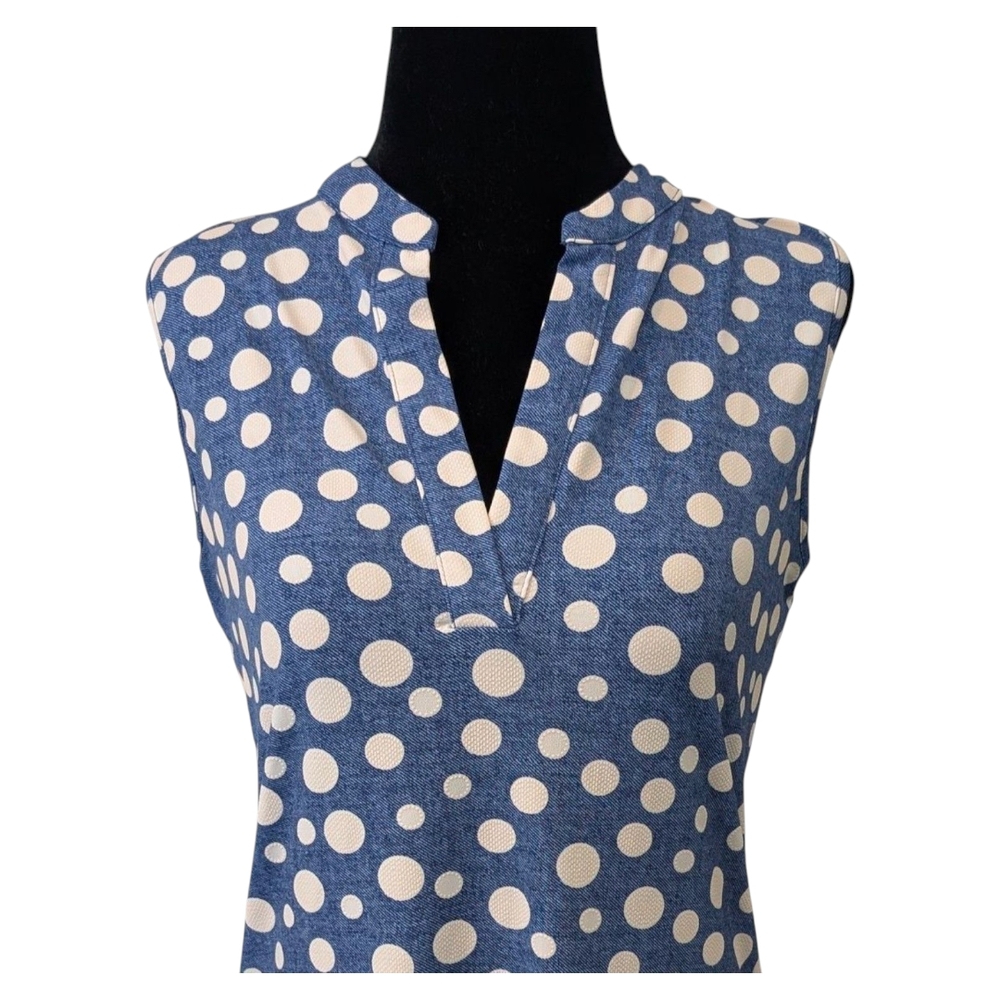 SJS Blue and White Polka Dot Blouse